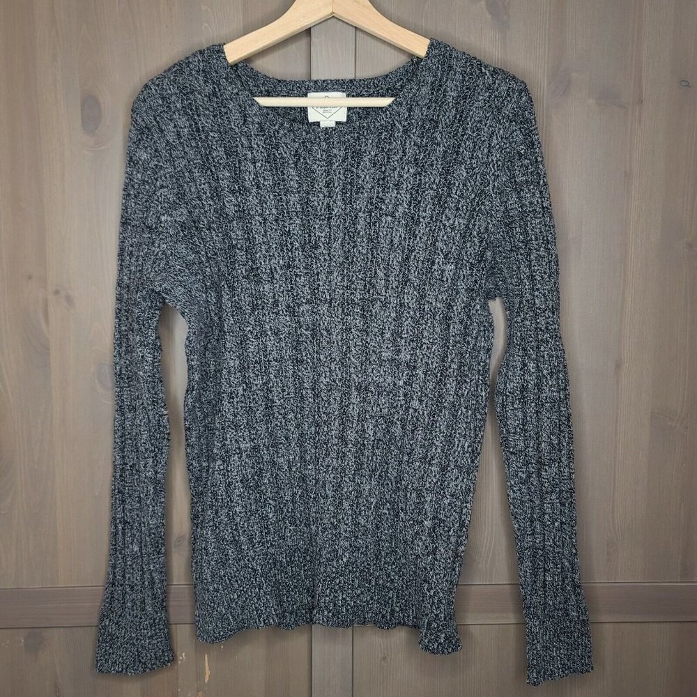 St. John's Bay Sweater X-Large Womens Space Dye Gray Long Sleeve Cotton Blend